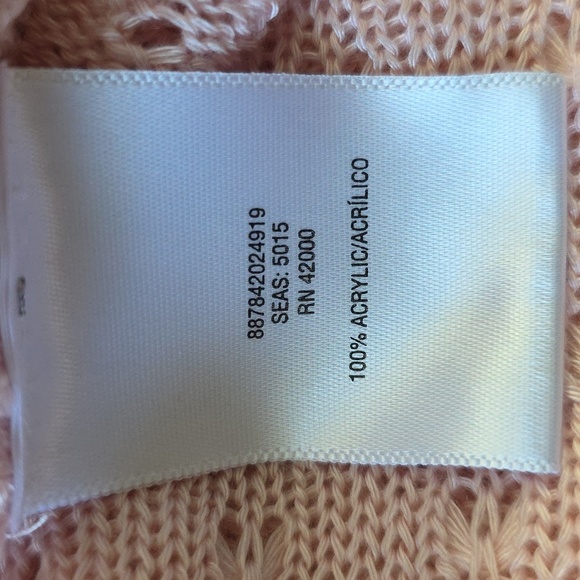 Basic Editions Woman Light Pink Open Front Cardigan Sweater - Picture 8 of 9